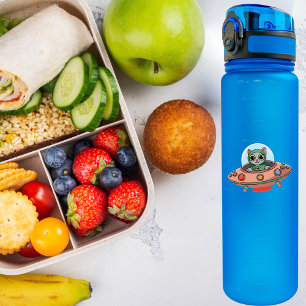 Cat Pilot & UFO spaceship, Cool Outer Space,Funny 