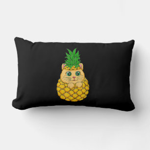 Cat Pineapple   Cute Cat Lover   Summer Fruit Gift Lumbar Pillow