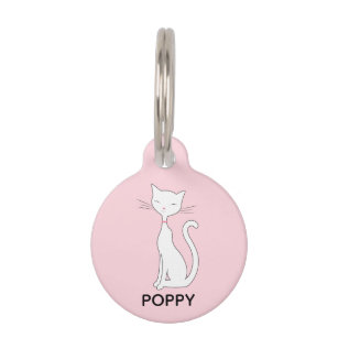 Cat Pink Personalized Pet ID Tag