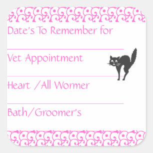 Cat Pink Reminder Stickers
