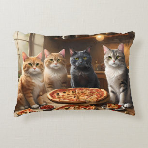 Cat Pizza Night, Accent Pillow