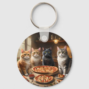 Cat Pizza Night, Keychain