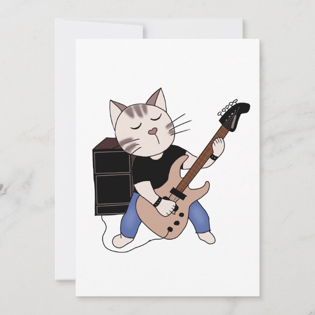 cat play electric guitar (Front)