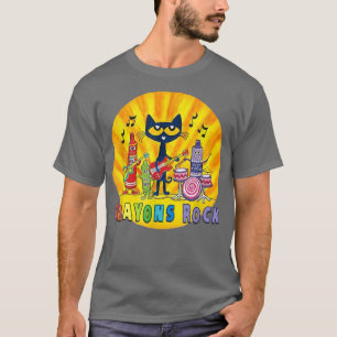 Cat Play GuitarCrayons Music Funny Cat T-Shirt