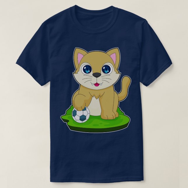Cat player Soccer T-Shirt (Design Front)
