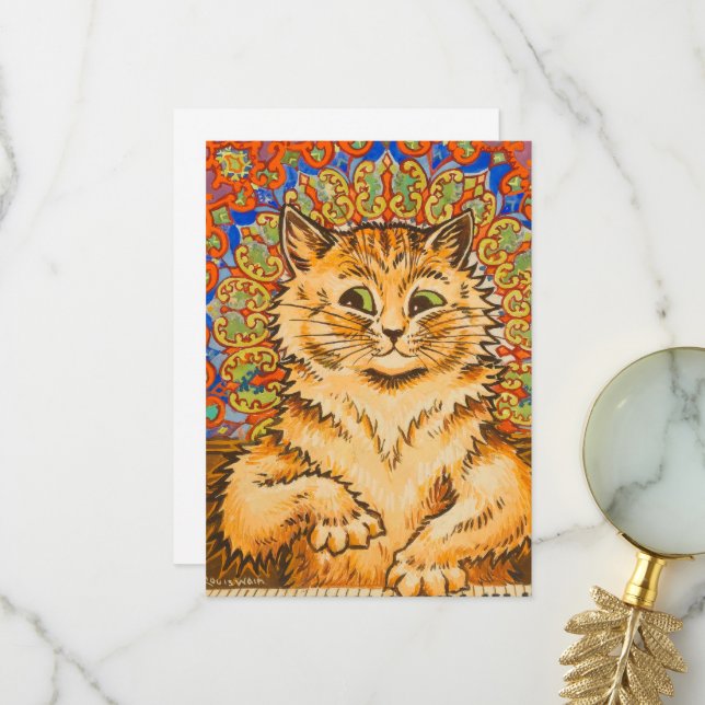 Cat Playing a Piano by Louis Wai Thank You Card (Front/Back In Situ)