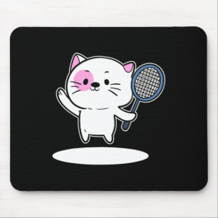 Cat Playing Badminton Badminton Player For Men Wom Mouse Pad