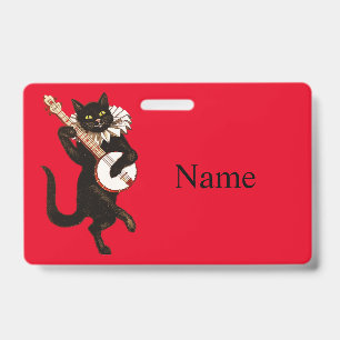 Cat playing Banjo Thunder_Cove Badge