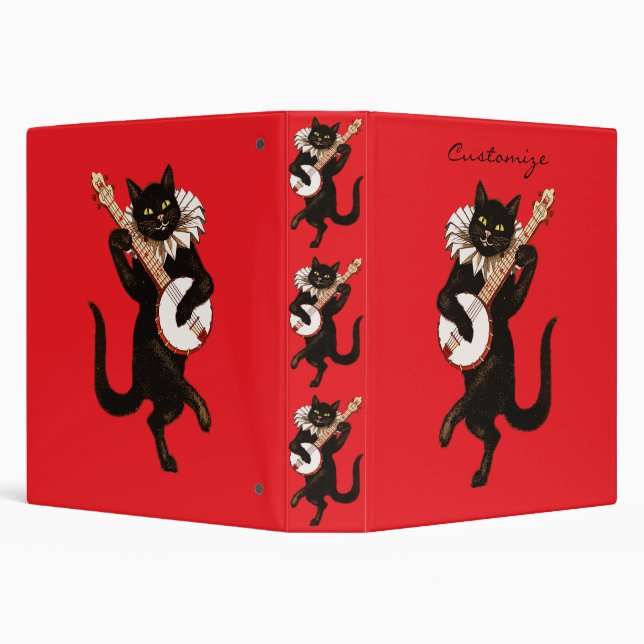 Cat playing Banjo Thunder_Cove Binder (Background)