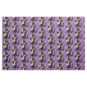 Cat playing Banjo Thunder_Cove Fabric