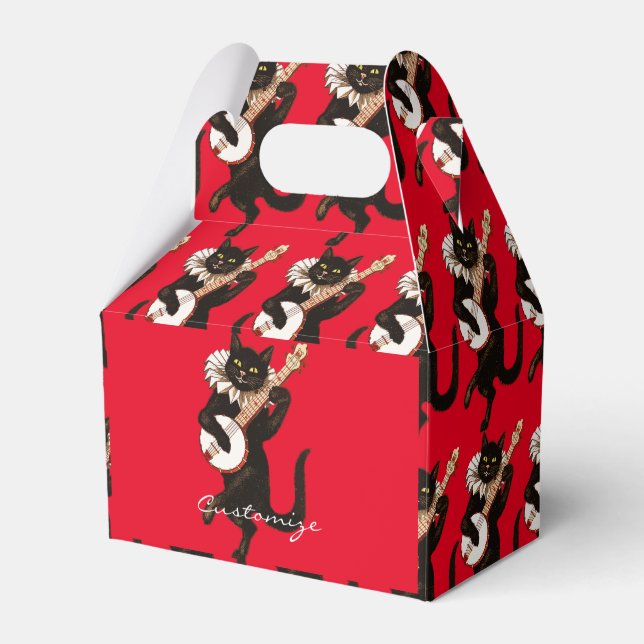 Cat playing Banjo Thunder_Cove Favor Box (Front Side)
