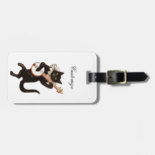 Cat playing Banjo Thunder_Cove Luggage Tag