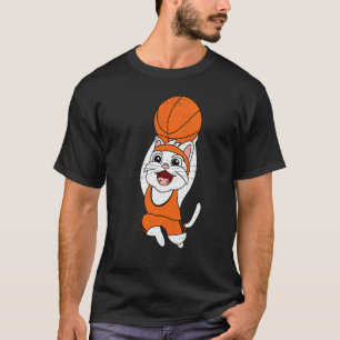 Cat Playing Basketball Funny Basketball Kitty Kitt T-Shirt