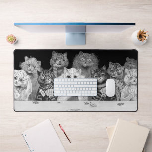 Cat Playing Card, Louis Wain Desk Mat