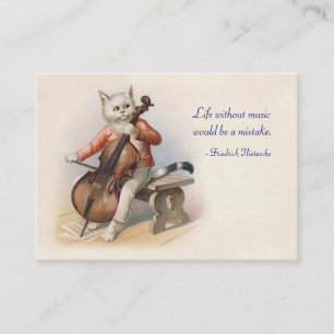 Cat Playing Cello - Two Sided Business Card