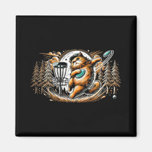 Cat Playing Disc Golf Sports Frolfer Athlete Game Magnet