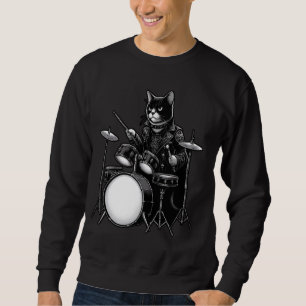 Cat Playing Drums Cat Lover For Drummers Sweatshirt