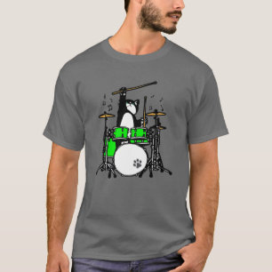 Cat Playing Drums - Drummer Cat Music - Cat Music T-Shirt