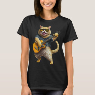 Cat Playing Electric Guitar Animal Cat Guitar T-Shirt