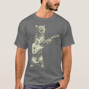 Cat playing guitar 4 T-Shirt