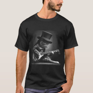 Cat Playing Guitar - Funny Rock Music Guitar Cat F T-Shirt