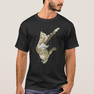 Cat Playing Guitar Kitten Guitarist Rockstar T-Shirt