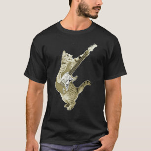Cat Playing Guitar Kitten Guitarist Rockstar T-Shirt