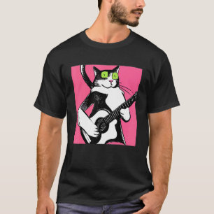 Cat Playing Guitar Kitten Guitarist T-Shirt