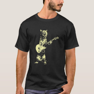 Cat Playing Guitar Mens Graphic For Men T-Shirt