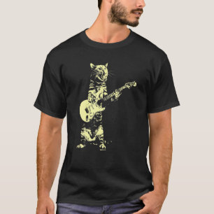 Cat Playing Guitar Mens Graphic For Men T-Shirt
