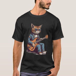 Cat Playing Guitar Music Guitarist Cat T-Shirt