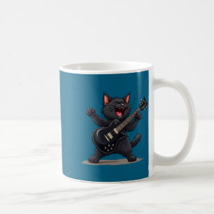 Cat Playing Guitar Rock And Roll Rock Star Funny  Coffee Mug