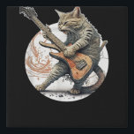 Cat Playing Guitar  Rock Cat  Heavy Metal Cat  Mus Faux Canvas Print<br><div class="desc">Cat Playing Guitar  Rock Cat  Heavy Metal Cat  Music Cat</div>