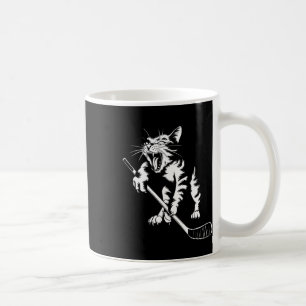 Cat Playing Ice Hockey Coffee Mug