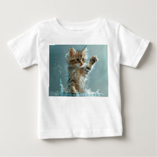 cat playing in water baby T-Shirt