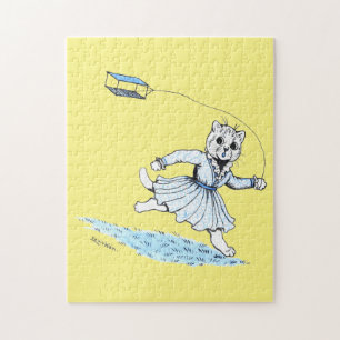 Cat Playing Kite, Louis Wain Jigsaw Puzzle