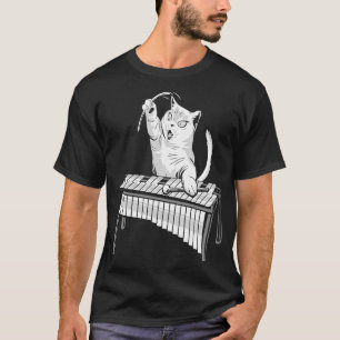 Cat Playing Percussion Musical Instrument Xylophon T-Shirt