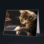 CAT PLAYING PIANO BIRTHDAY CUTE GREETING CARD<br><div class="desc">CAT PLAYING PIANO BIRTHDAY CARD</div>