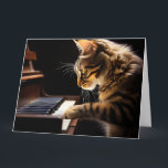 CAT PLAYING PIANO BIRTHDAY FRIEND GREETING CARD<br><div class="desc">CAT PLAYING PIANO BIRTHDAY CARD</div>