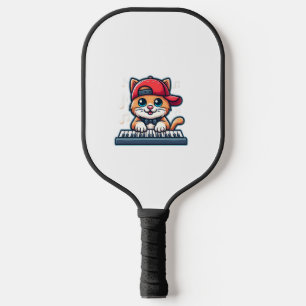 Cat Playing Piano Design for Music and Cat Lovers Pickleball Paddle