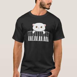 Cat Playing Piano Music Cat Owner Piano Cat T-Shirt