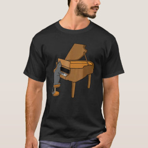 Cat Playing Piano Music Player Teacher Musician Gr T-Shirt