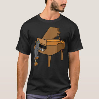 Cat Playing Piano Music Player Teacher Musician Gr T-Shirt