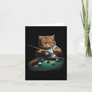 Cat Playing Pool Billiards Cool Funny Cats Men Wom Card