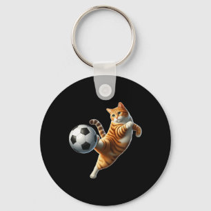 Cat Playing Soccer Costume Cat Owner Sports Lover Keychain