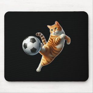 Cat Playing Soccer Costume Cat Owner Sports Lover  Mouse Pad