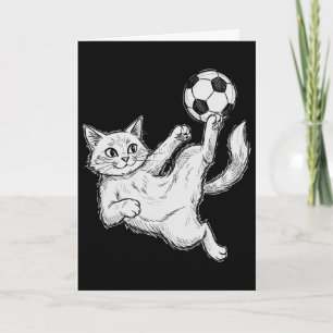 Cat Playing Soccer, Kids And Boys Soccer Ll, Socce Card