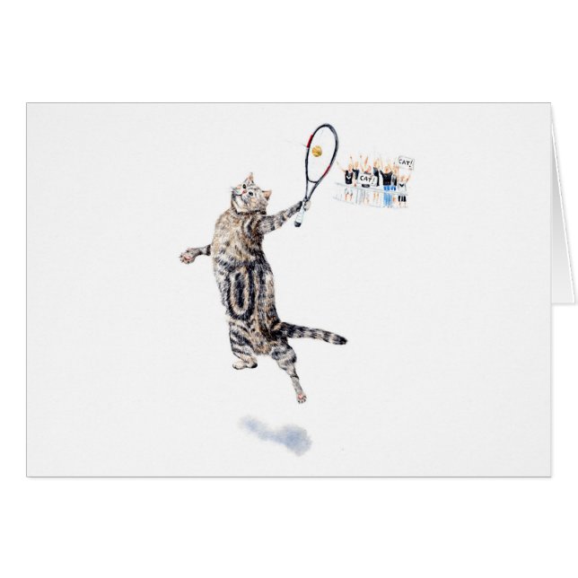 Cat Playing Tennis (Front Horizontal)