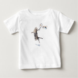 Cat Playing Tennis Baby T-Shirt