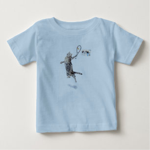 Cat Playing Tennis Baby T-Shirt